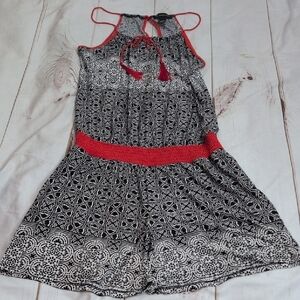 Womens INC International Concept Tea House Tile Printed Halter Romper Short Sz M